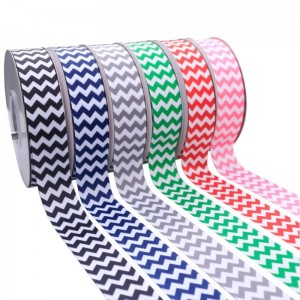 5 # Populäres kundengebundenes Logo-Zickzack gedrucktes Ripsband