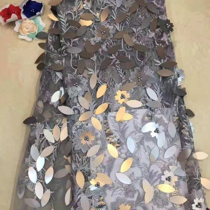 Günstige Pailletten und Perlen Stoff für Asien Kleidung Hochzeitskleid Stoff