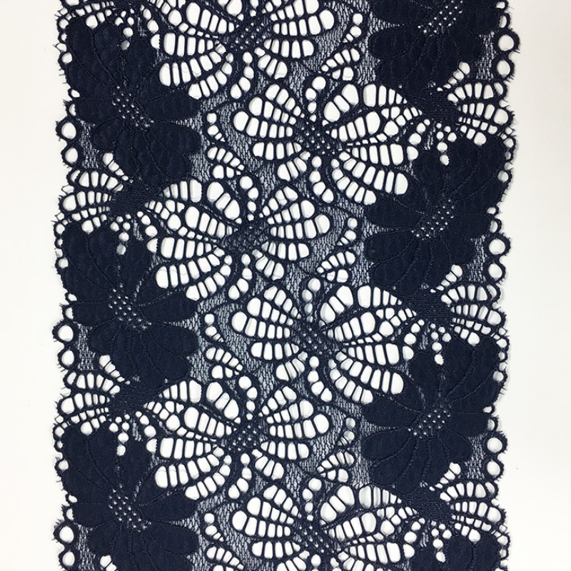 Elastische breite Nylon-Elasthan-Spitze mit einer Breite von 18 cm für Unterwäsche oder Kleidungsstücke